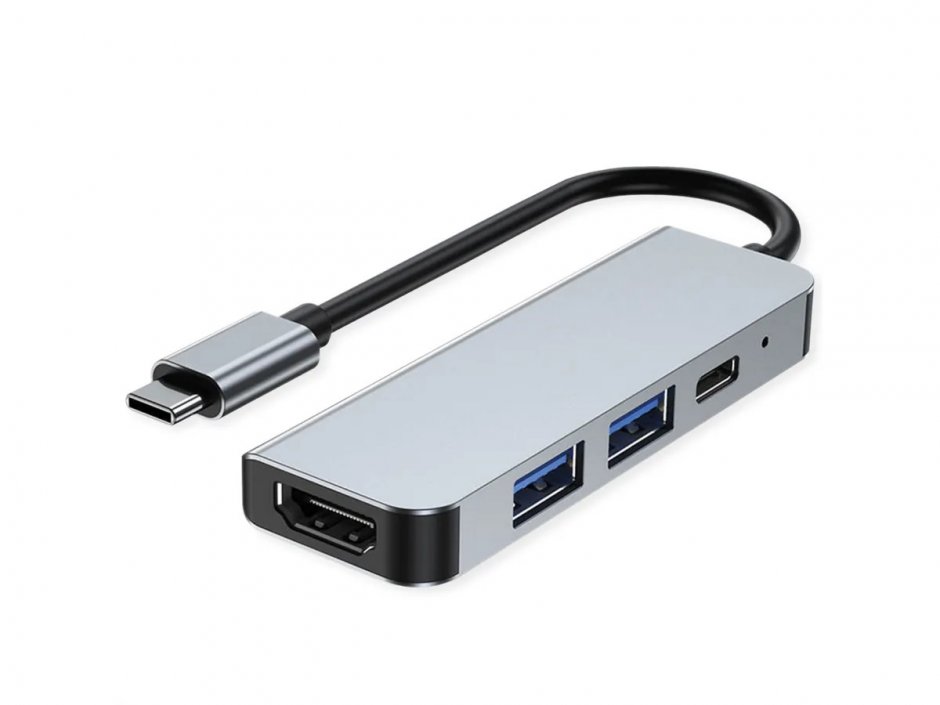 Imagine Docking station USB type C la HDMI 4K30Hz/1xUSB 3.2-A/1x USB 2.0-A + PD, Value 12.99.1146