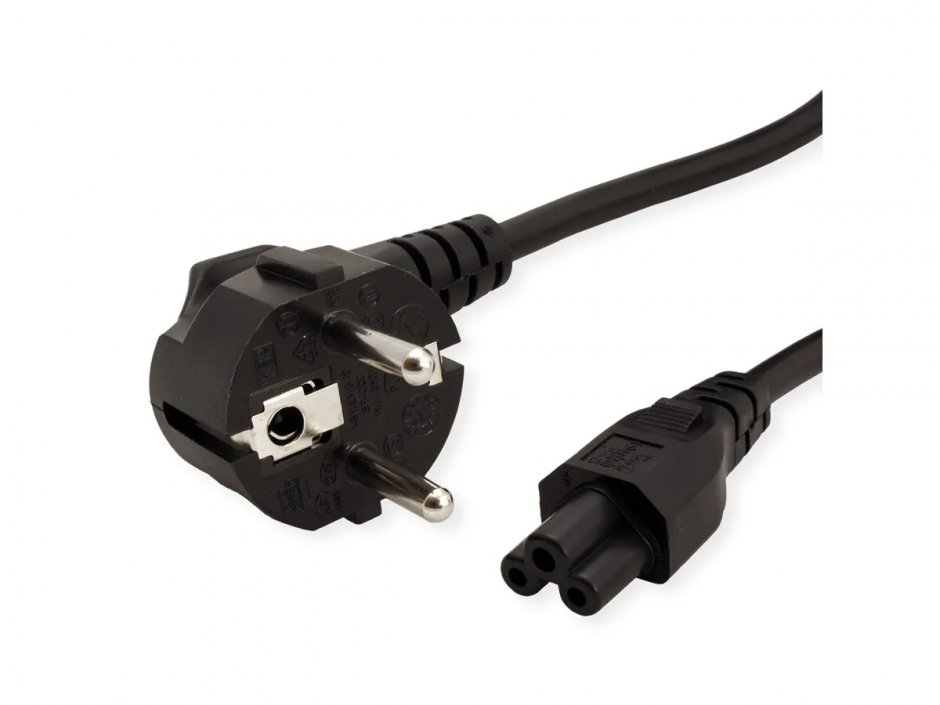 Imagine Cablu alimentare notebook Schuko la IEC C5 0.8m Negru, Value 19.99.1027