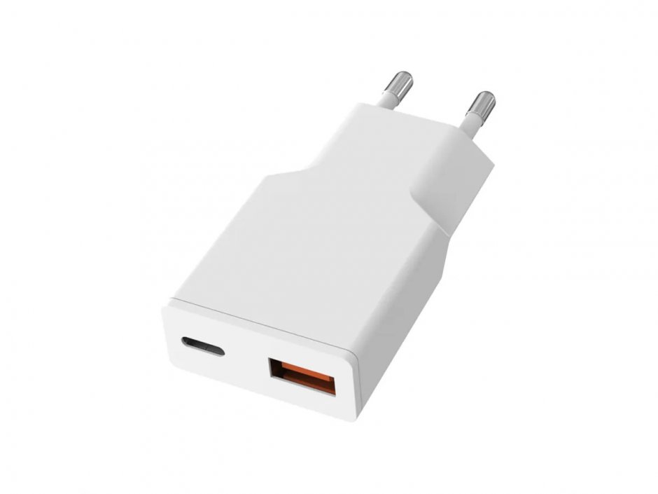 Imagine Incarcator priza USB-A + USB-C 30W Alb, Value 19.99.1111