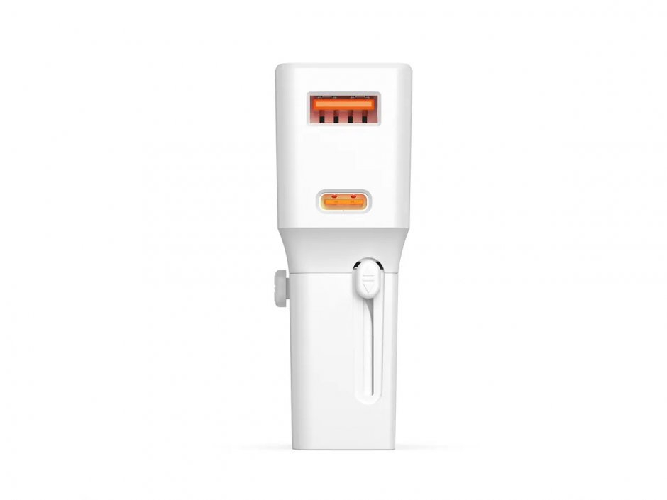 Imagine Incarcator priza EU/UK/US cu USB-A + USB-C 20W Alb, Value 19.99.1113