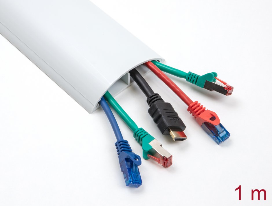 Imagine Canal cablu PVC 89 x 21 mm - 1m Alb, Delock 20707