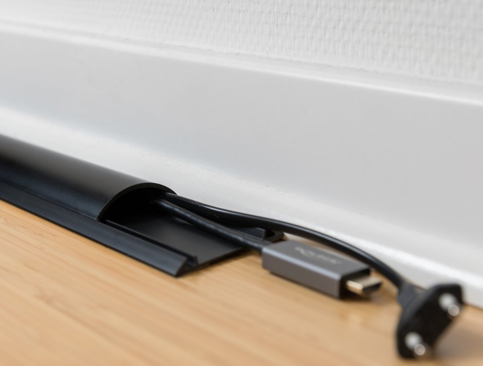 Imagine Canal cablu PVC 70 x 20 mm - 1m Negru, Delock 20711
