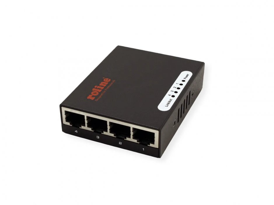 Imagine Switch Ethernet 4 porturi Gigabit, Roline 21.14.3514