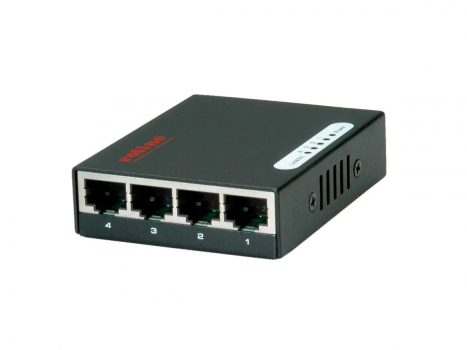 Imagine Switch Ethernet 4 porturi Gigabit, Roline 21.14.3514