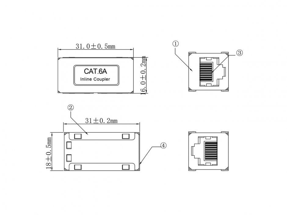 Imagine Cupla RJ45 Cat.6A ecranata, Roline 21.17.3118