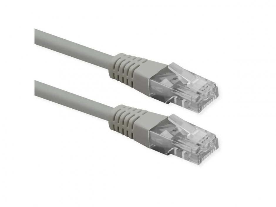 Imagine Cablu de retea RJ45 UTP Cat.6 (Class E) PoE 1m Gri, Roline 21.51.0931