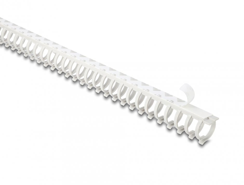Imagine Canal cablu cu adeziv/prindere surub 25x26mm 0.5m Gri, Delock 22072