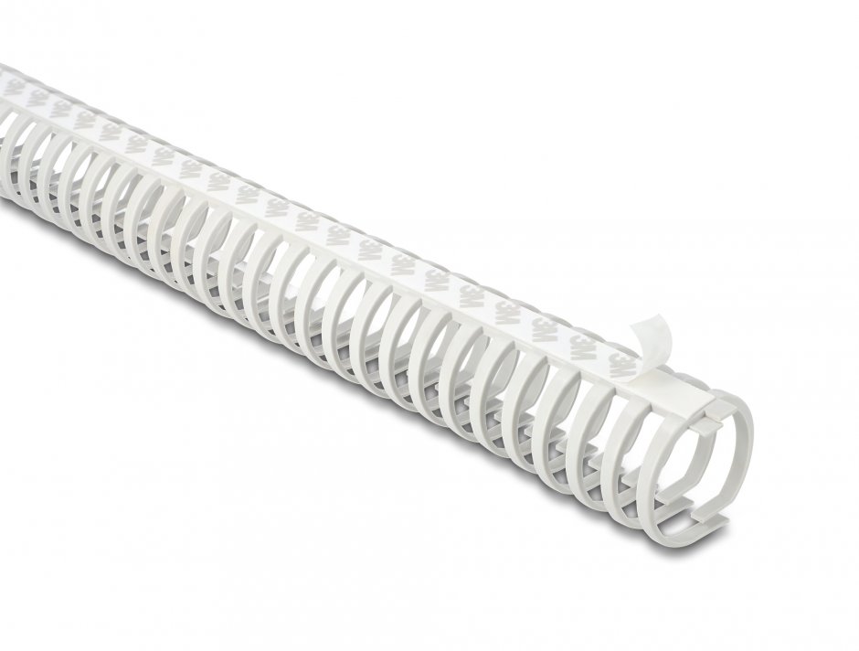 Imagine Organizator cabluri cu adeziv/prindere surub 45x46mm 0.5m Gri, Delock 22074