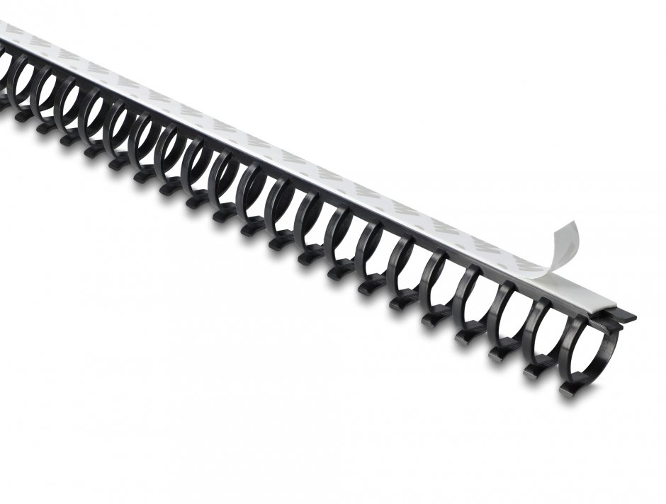 Imagine Canal cablu cu adeziv/prindere surub 25x26mm 0.5m Negru, Delock 22075
