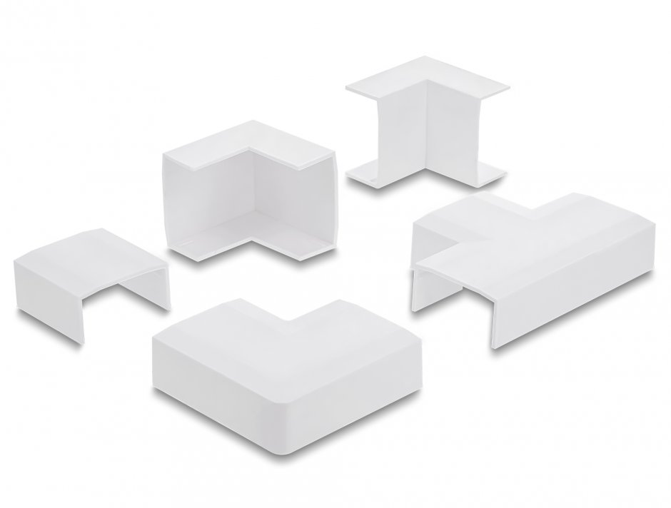 Imagine Set 5 buc conector pentru canal cablu 40x19mm Alb, Delock 22094
