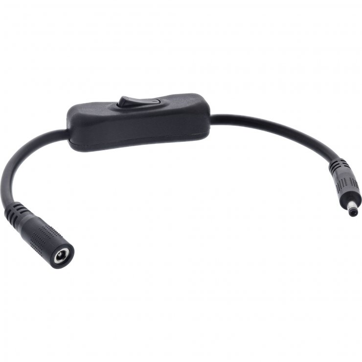 Imagine Cablu prelungitor DC 4.0x1.7mm T-M cu switch 0.2m, InLine IL26906C