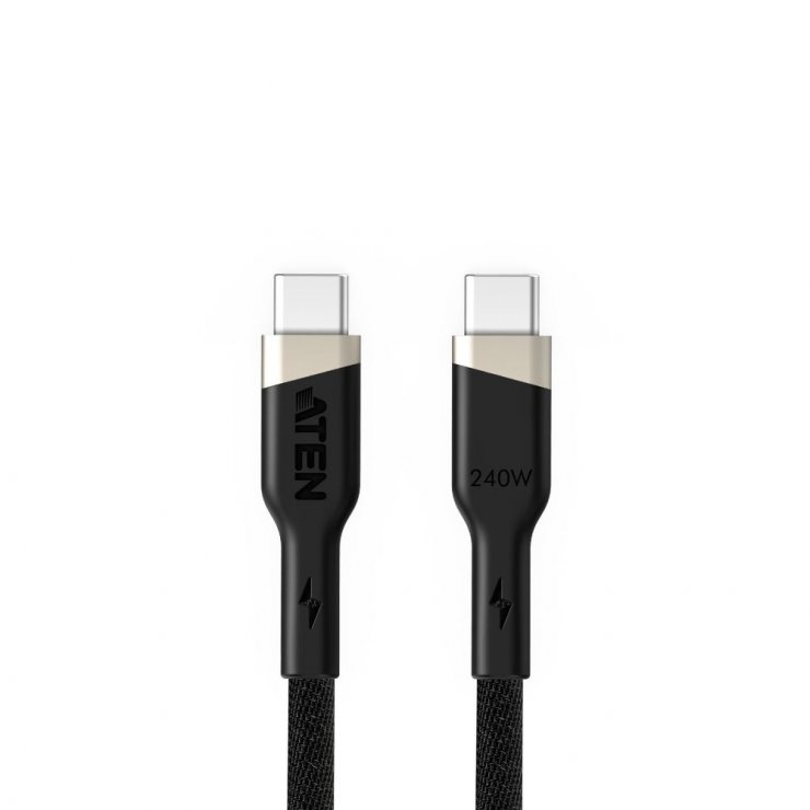 Imagine Cablu USB 2.0 type C la USB type C 240W E-Marker 1m brodat Negru, ATEN 2L-3101P240