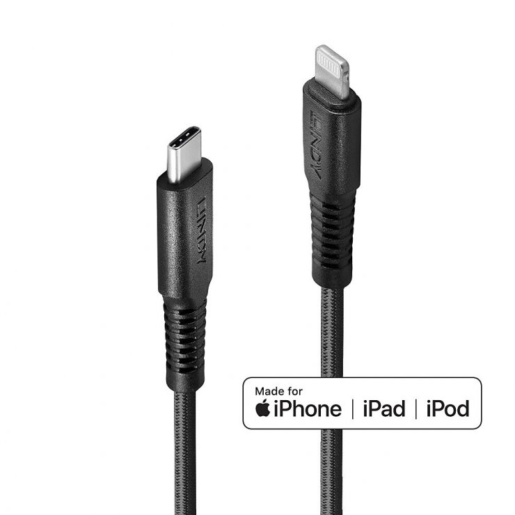 Imagine Cablu USB type C la Lightning T-T 0.5m rezistent, Lindy L31285
