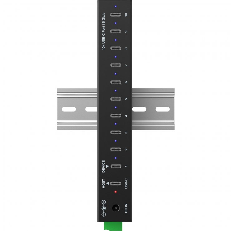 Imagine HUB industrial cu 10 x USB 3.1 type C + alimentare, InLine IL35396F