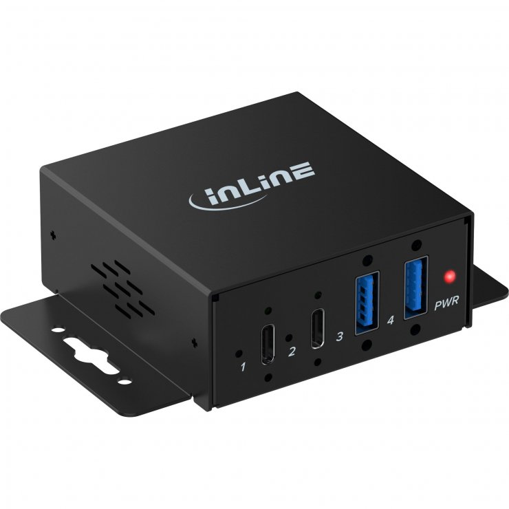 Imagine HUB industrial cu 2 x USB-A 3.2 + 2 x USB type C, InLine IL35396H