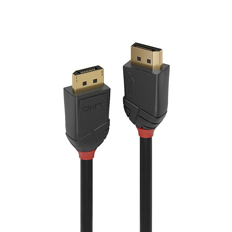 Imagine Cablu DisplayPort 16K60Hz v2.1 Black Line T-T 0.5m, Lindy L36515