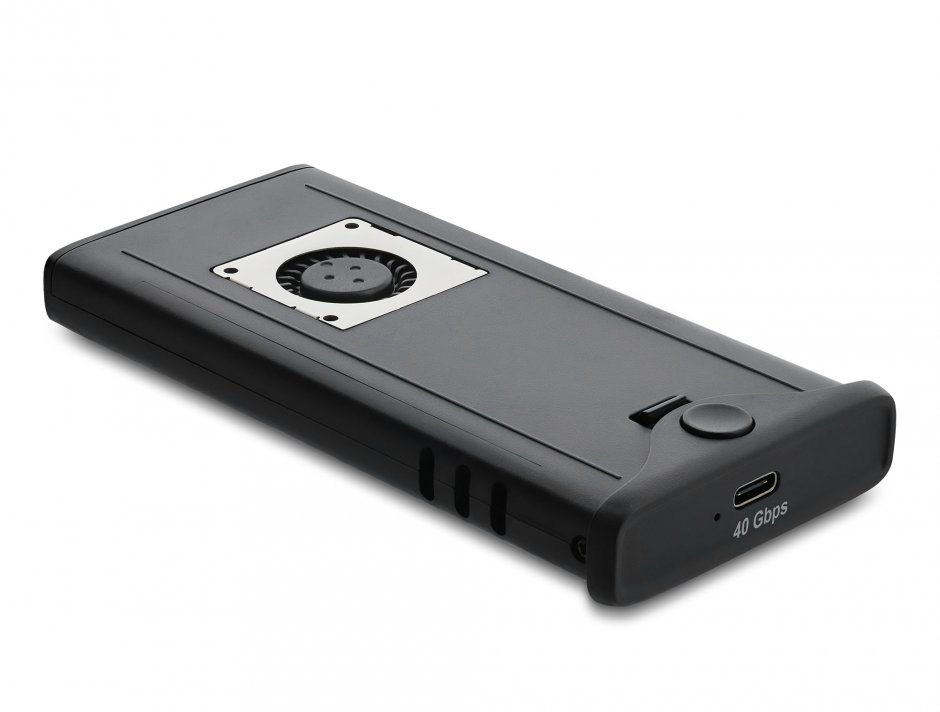 Imagine Rack extern USB Type C 40 Gbps pentru M.2 NVMe PCIe SSD cu fan - tool free, Delock 42034