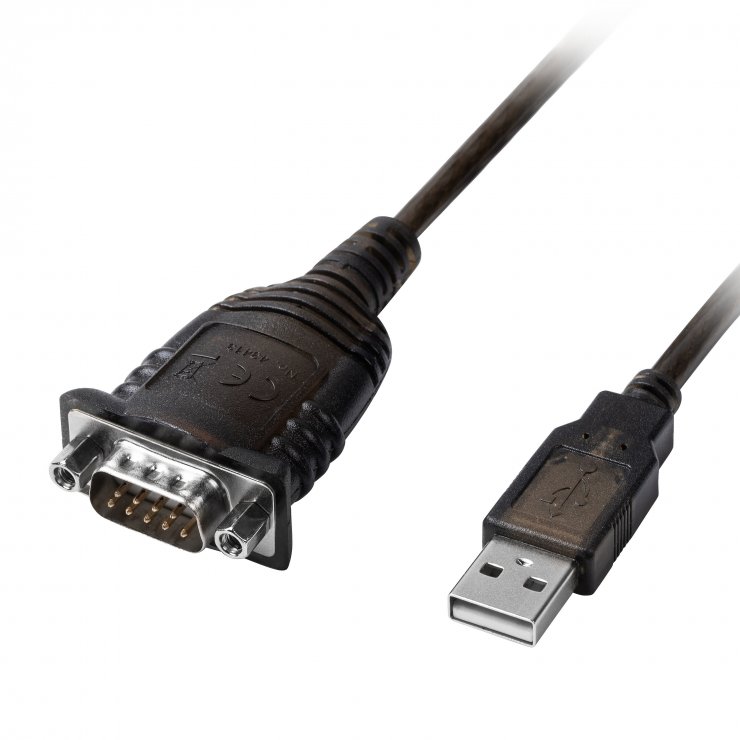 Imagine Adaptor USB-A la Serial RS232 DB9 FTDI cu COM Retention, Lindy L43413
