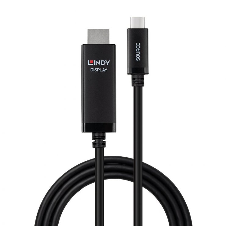 Imagine Cablu USB type C la HDMI 8K60Hz/4K144Hz T-T 1m Negru, Lindy L43433