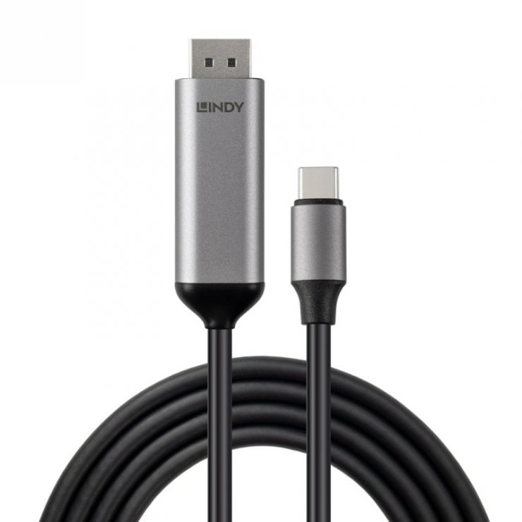 Imagine Cablu Bidirectional USB Type C la DisplayPort 8K60Hz/4K144Hz 1m, Lindy L43503