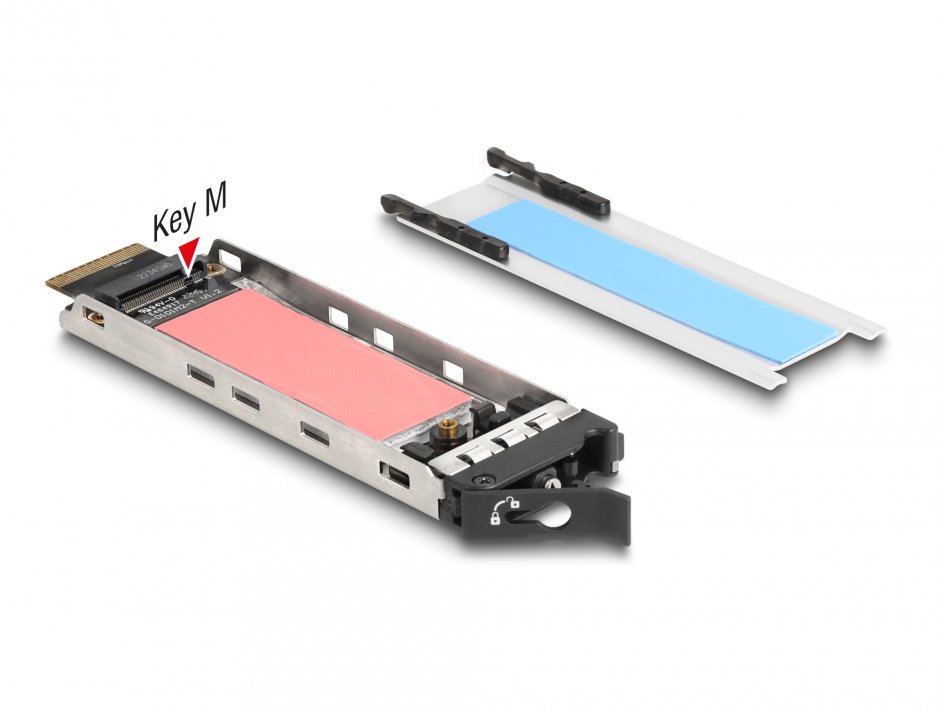 Imagine Mobile Rack pentru 2 x M.2 NMVe SSD cu SFF-8654 pentru bay 12.7mm Slim ODD, Delock 47138