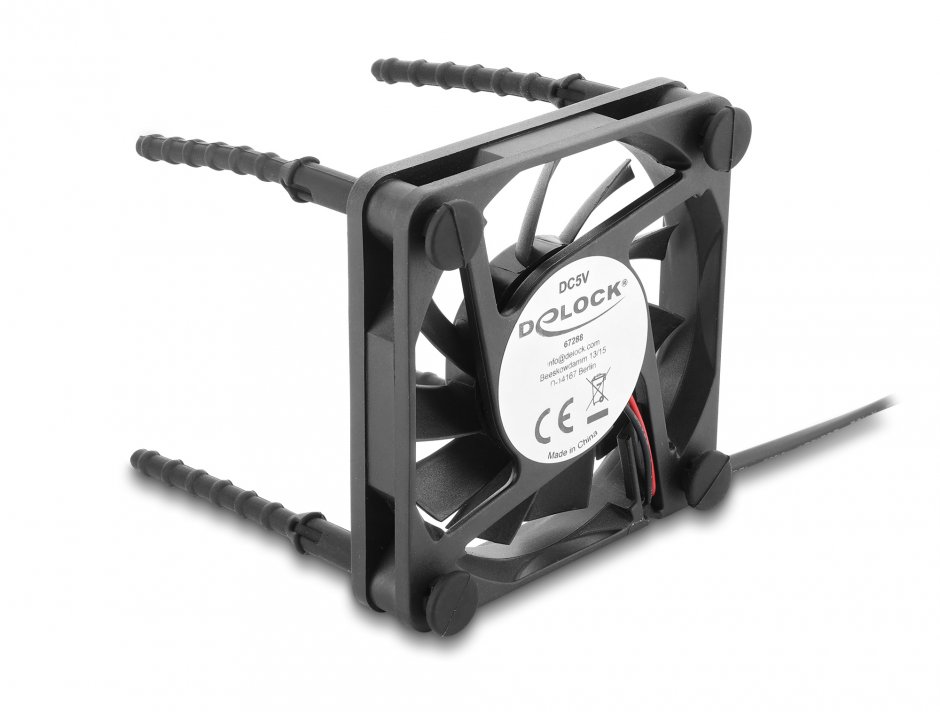 Imagine Set 10 buc suport antivibratie din silicon pentru ventilator Negru, Delock 62191