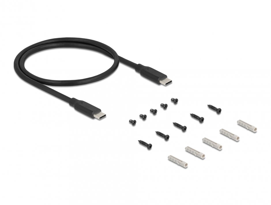 Imagine HUB carcasa metalica 3 x USB 5 Gbps + RJ45 Gigabit LAN PoE++ si 1.5 kV Isolation, Delock 64336
