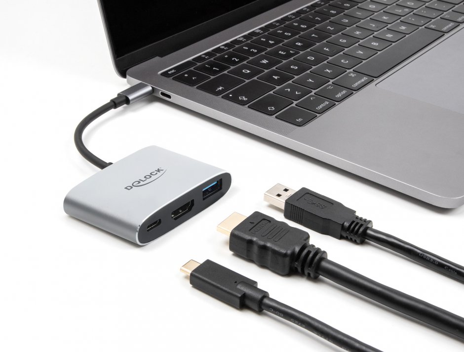 Imagine Docking station USB type C la HDMI 4K60Hz + USB-A + PD 3.1 140W, Delock 64368
