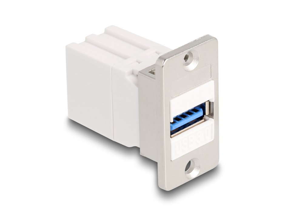 Imagine Modul montare panou USB-A 5 Gbps la USB-A M-M Alb, Delock 67165