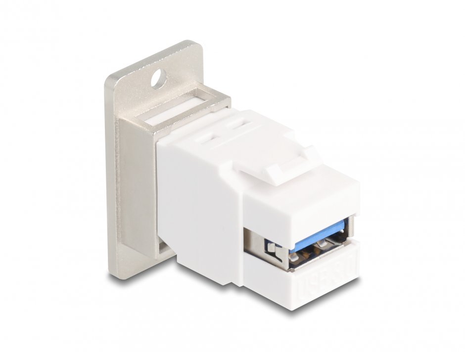 Imagine Modul montare panou USB-B 5 Gbps la USB-A M-M Alb, Delock 67337