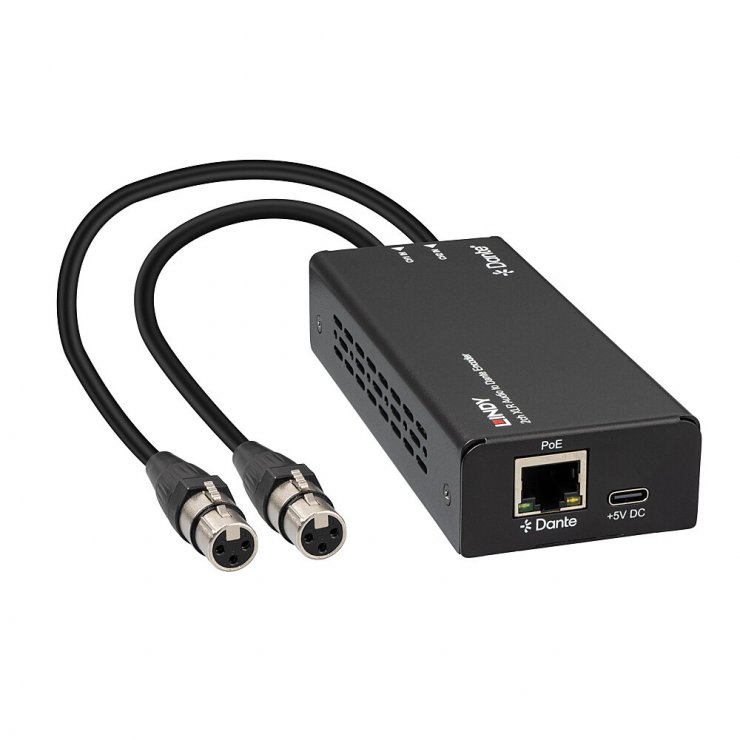 Imagine Encoder audio 2 canale XLR 3 pini la Dante, Lindy L70618