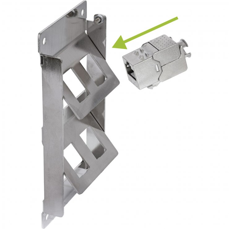 Imagine Cutie cu 9 x keystone Cat.6A montare perete/DIN rail, InLine IL76203P
