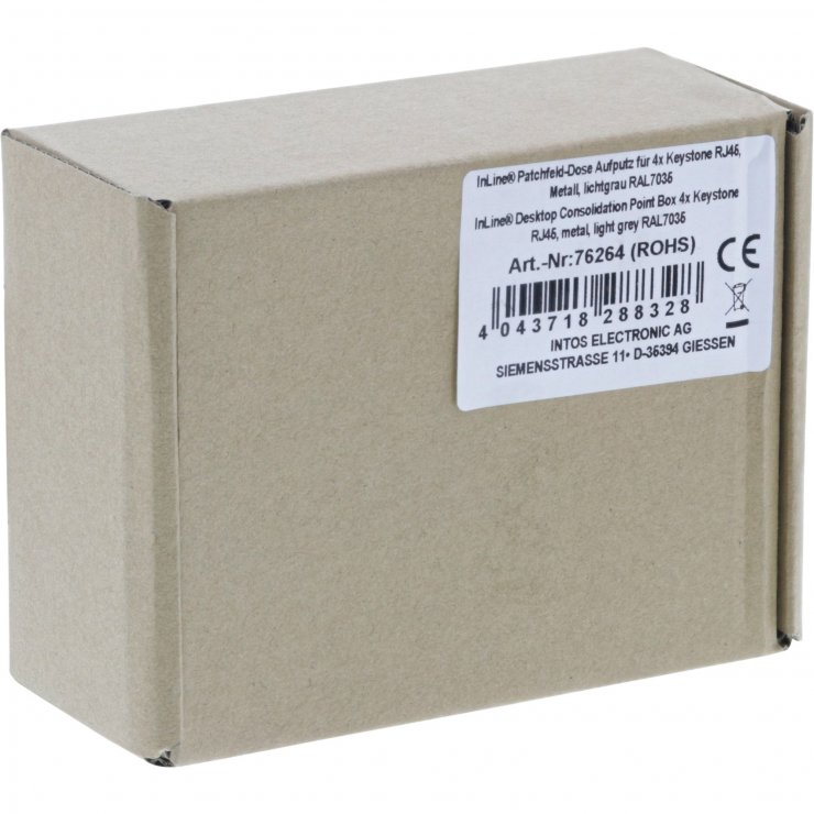Imagine Carcasa keystone 4 x RJ45 metal Gri, Inline IL76264
