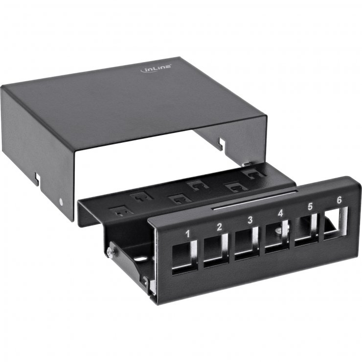 Imagine Carcasa keystone 6 x RJ45 metal Negru, Inline IL76266S