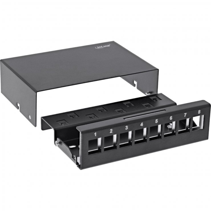Imagine Carcasa keystone 8 x RJ45 metal Negru, Inline IL76268S