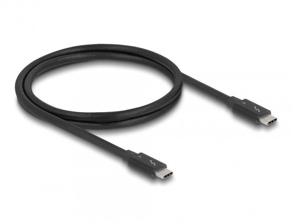 Imagine Cablu Thunderbolt 4 (USB type C) 40Gbps PD 3.1 240W 1m Negru, Delock 81249