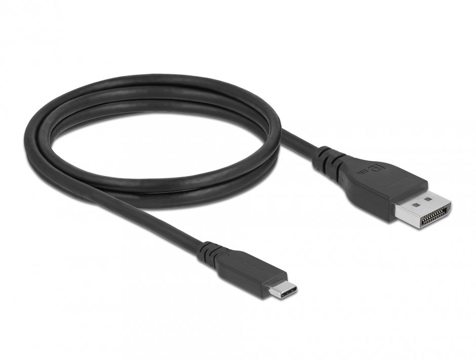 Imagine Cablu bidirectional USB Type-C la DisplayPort (DP Alt Mode) 8K60Hz/4K240Hz 1m (DP 8K certificat), Delock 86038