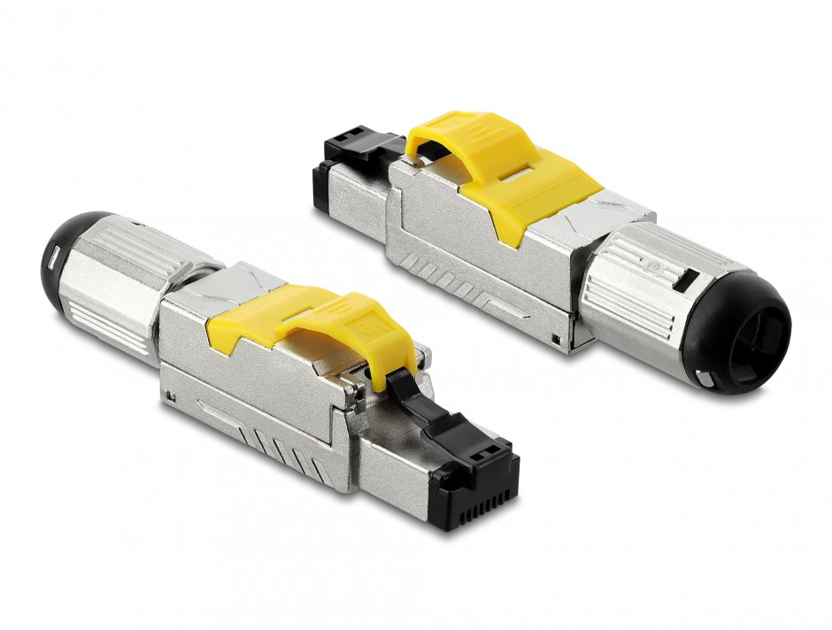 Imagine Conector de ansamblat RJ45 cat 6A pentru fir solid metal, Delock 86287