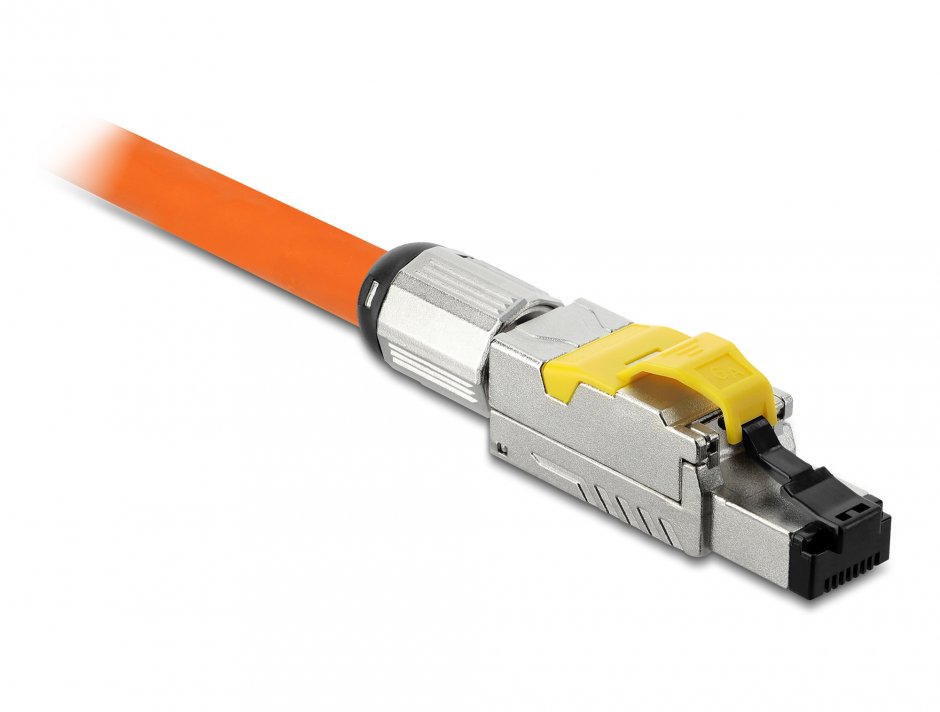 Imagine Conector de ansamblat RJ45 cat 6A pentru fir solid metal, Delock 86287