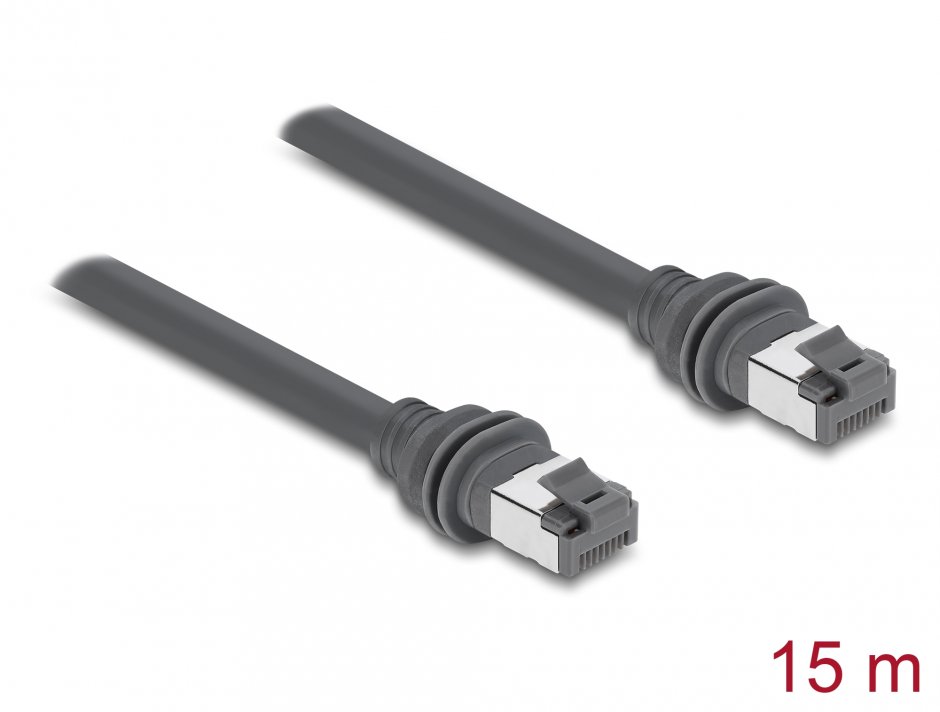 Imagine Cablu de retea RJ45 Cat.6 compatibil cu Starlink Gen3 15m Gri, Delock 90667
