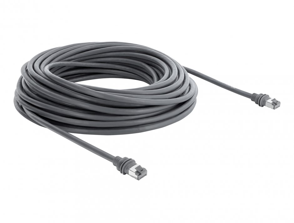 Imagine Cablu de retea RJ45 Cat.6 compatibil cu Starlink Gen3 15m Gri, Delock 90667