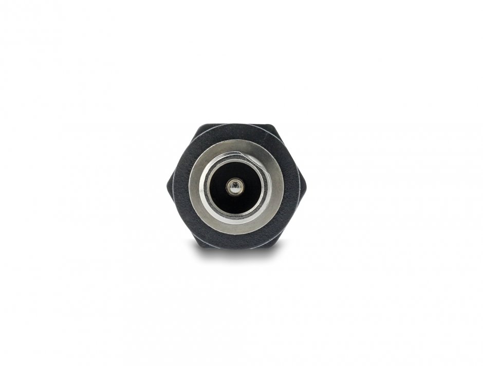 Imagine Adaptor cu filet DC 5.5 x 2.5 mm M-M unghi 90 grade, Delock 90944