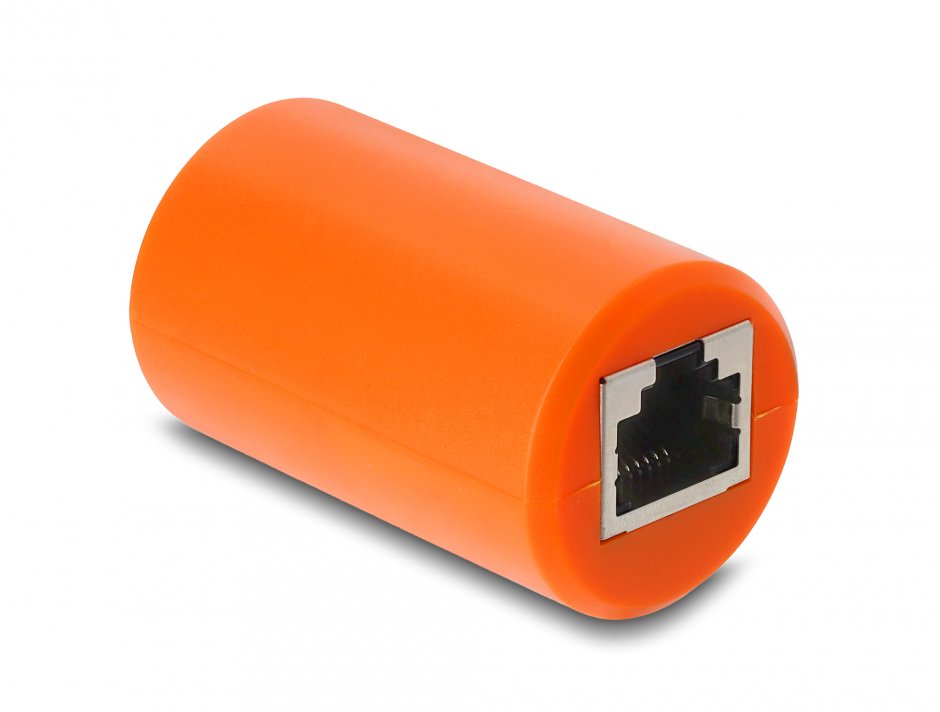 Imagine Cupla RJ45 Cat.6A ecranata cu surge protection, Delock 90988