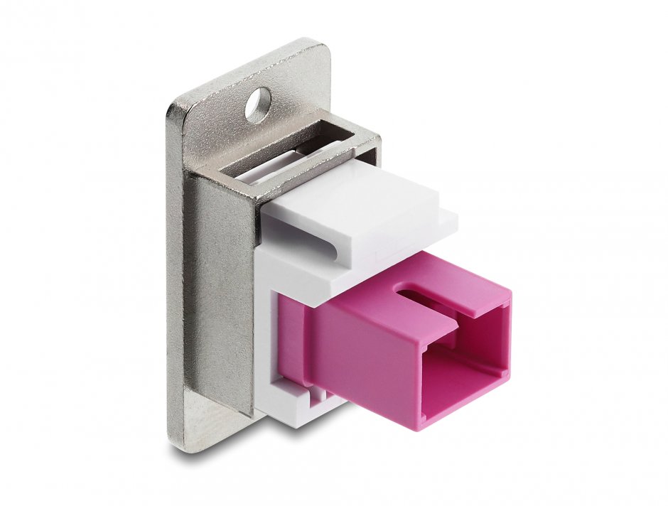Imagine Modul fibra optica SC Simplex M-M montare panou Alb/violet, Delock 91089