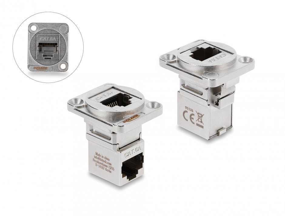 Imagine Modul D-type RJ45 Cat.6A M-M unghi 90 grade, Delock 91176