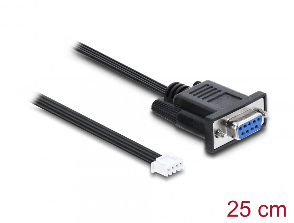 Imagine Cablu Serial RS-232 D-Sub 9 pini la JST XH 4 pin header M-M 25cm, Delock 91290