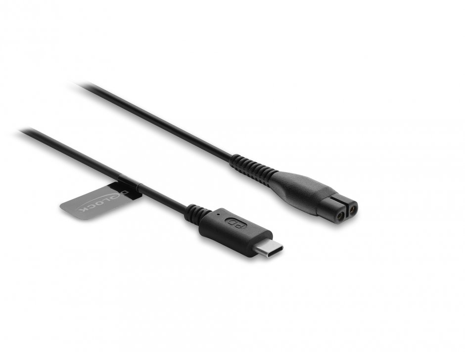 Imagine Cablu de alimentare USB type C 4.3V pentru aparate de ras electrice Philips OneBlade 360 Face + Body 1m, Delock 91792