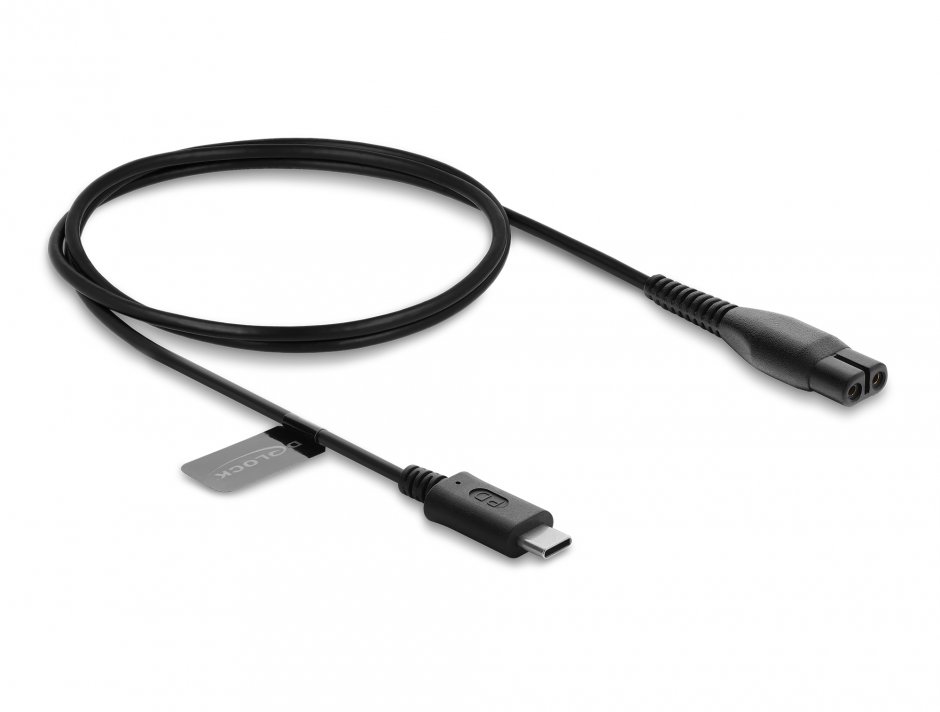 Imagine Cablu de alimentare USB type C 4.3V pentru aparate de ras electrice Philips OneBlade 360 Face + Body 1m, Delock 91792