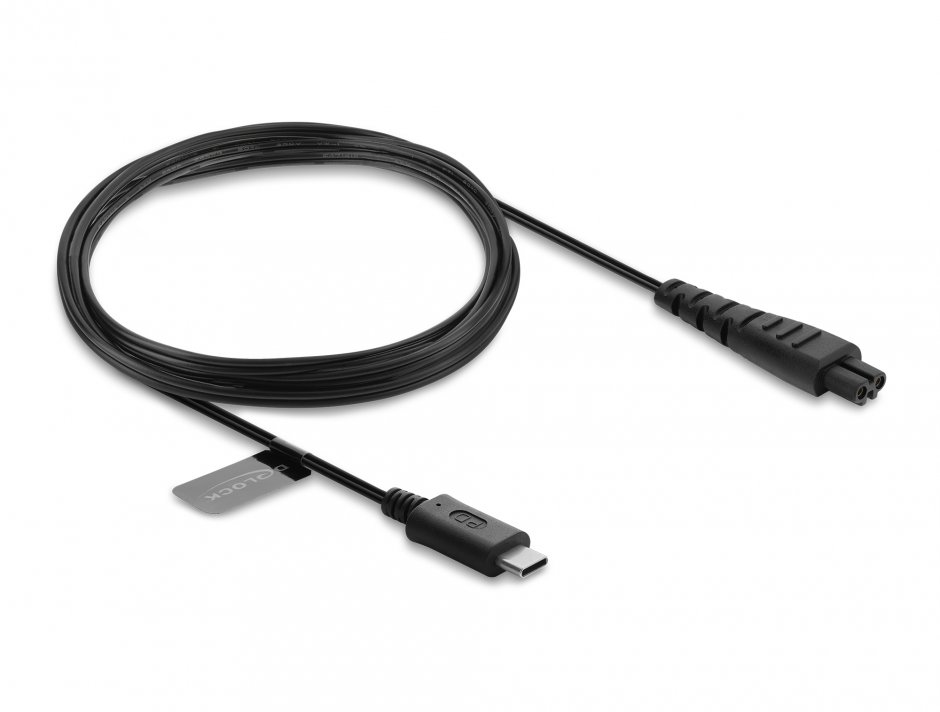 Imagine Cablu de alimentare USB type C 5V pentru aparate de ras electrice Remington HC4250, MB4200, MB6850, XR1330 1.2m, Delock 91796