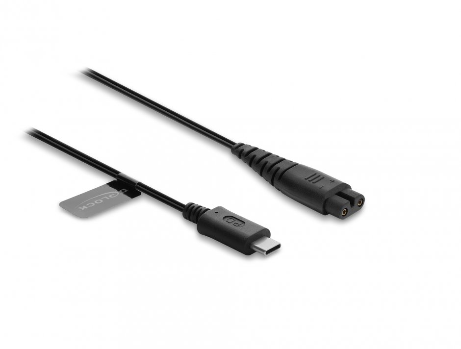 Imagine Cablu de alimentare USB type C 5V pentru aparate de ras electrice Hatteker 1.2m, Delock 91798